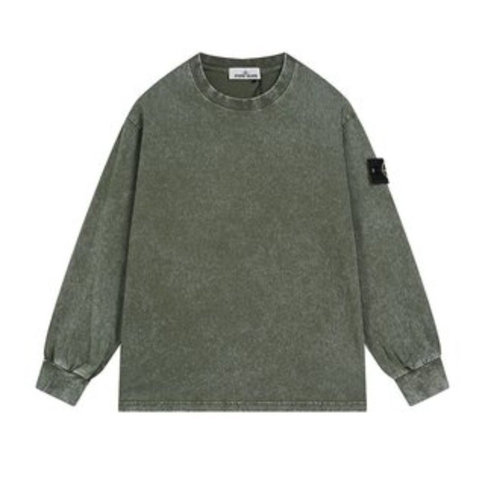 STONE ISLAND armband Heavy wash long sleeve matching couple crew-neck hood